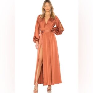 Michael Costello × REVOLVE Eric Maxi Gown in Bronze. Size S. *missing belt*